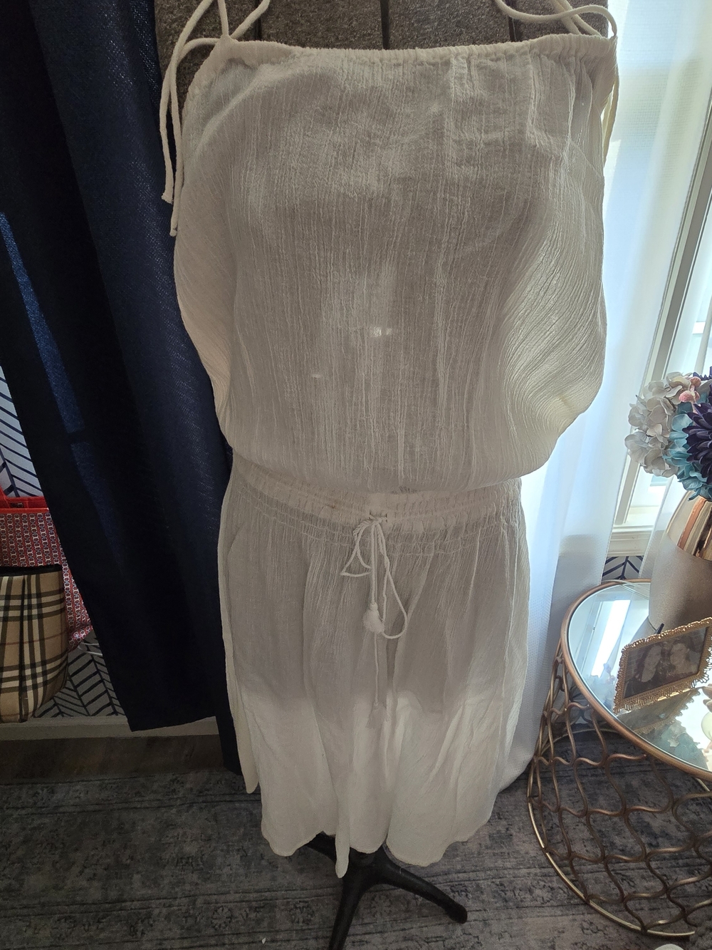J. Crew White Lightweight Gauze Swim Coverup